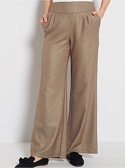 Pantalon large à micro motifs - Kiabi