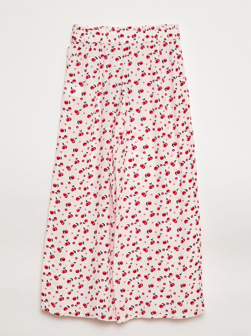 Pantalon large à motif avec taille élastiquée - Kiabi
