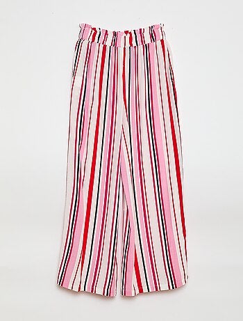 Pantalon large à motif avec taille élastiquée