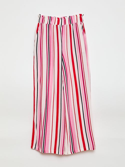 Pantalon large à motif avec taille élastiquée - Kiabi