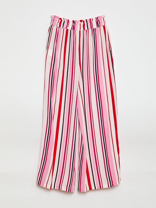 Pantalon large à motif avec taille élastiquée - Kiabi