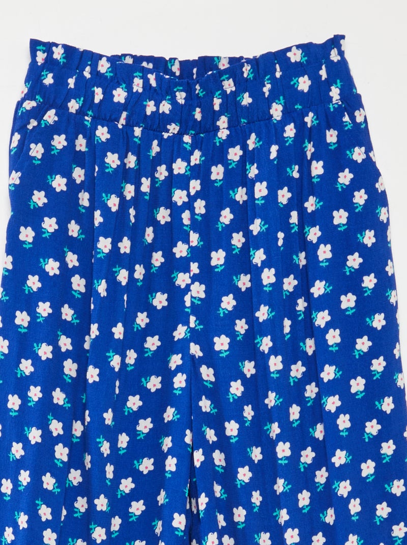 Pantalon large à motif Bleu - Kiabi
