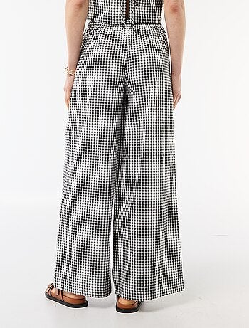 Pantalon large à motif Vichy