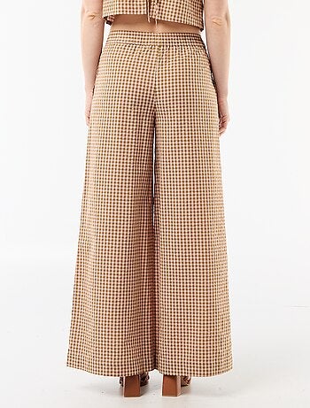 Pantalon large à motif Vichy