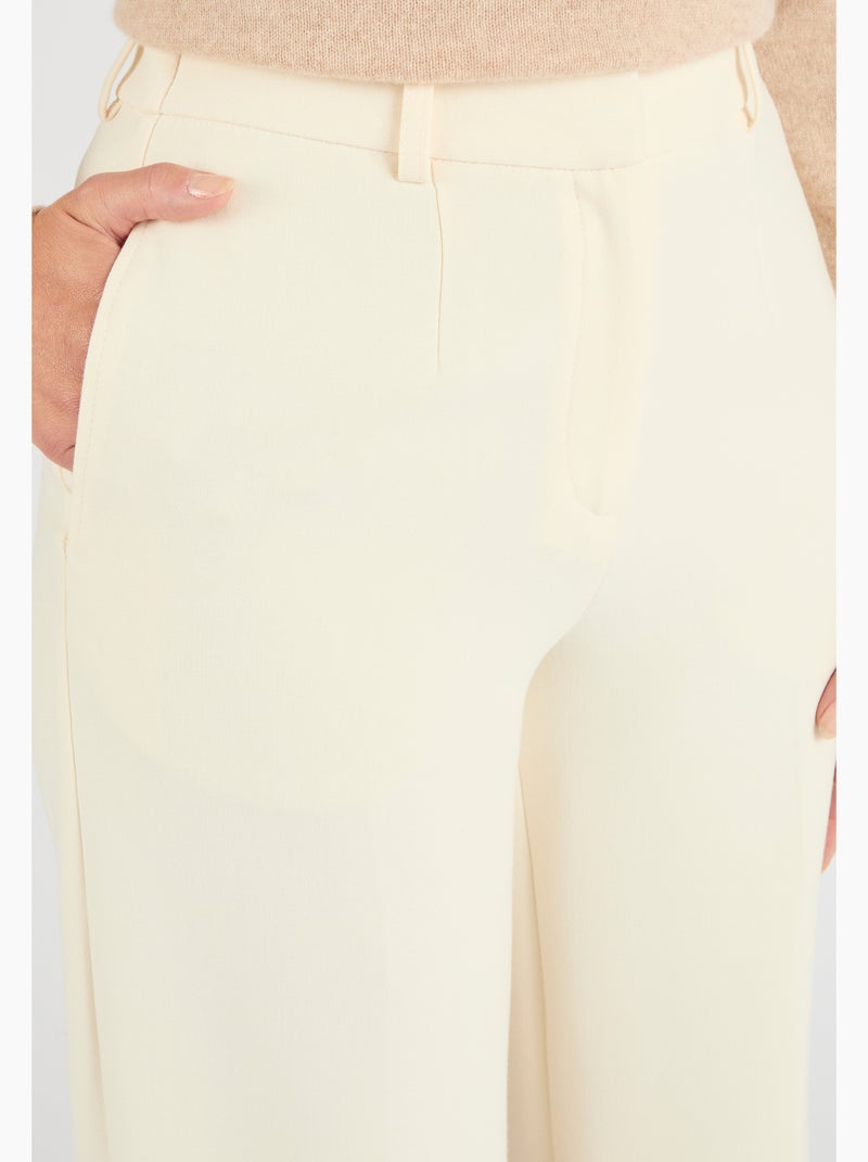 Pantalon large à pinces - Damart Marron - Kiabi
