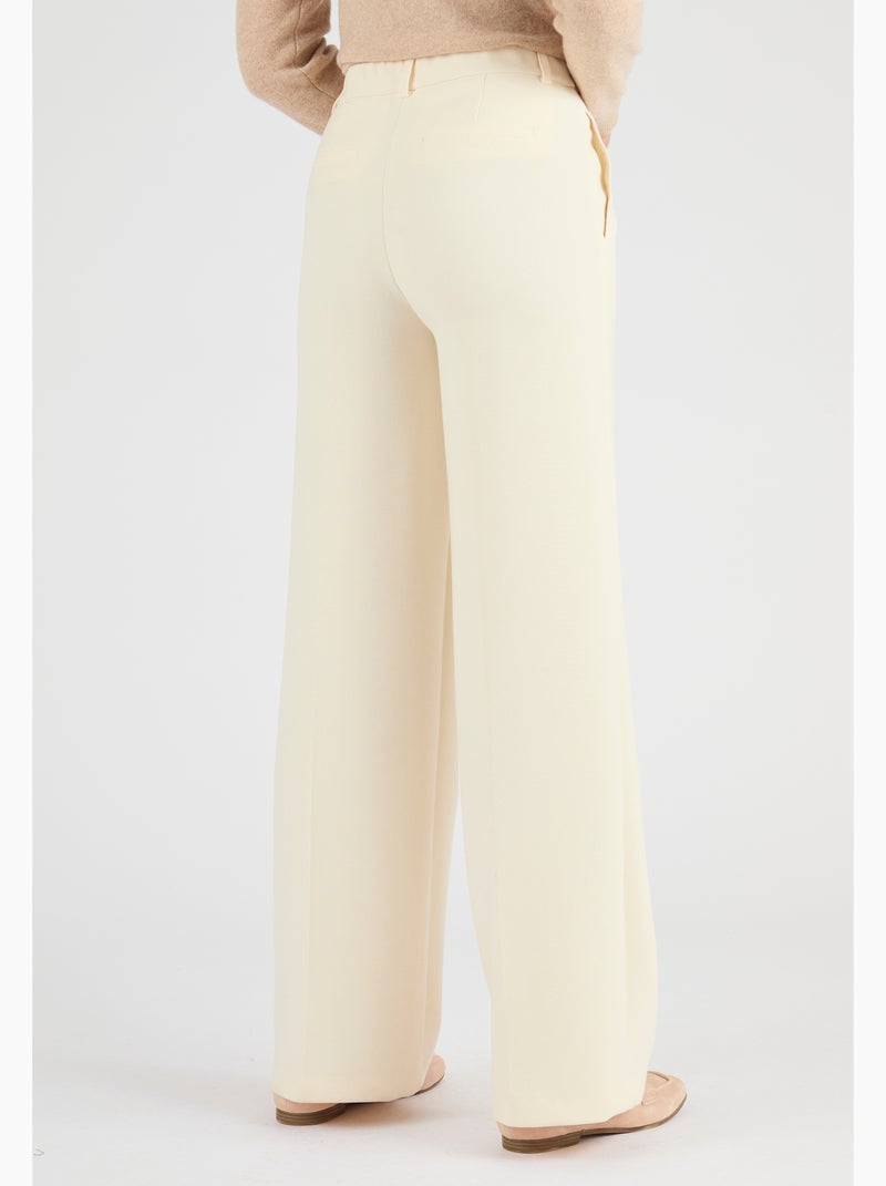 Pantalon large à pinces - Damart Marron - Kiabi