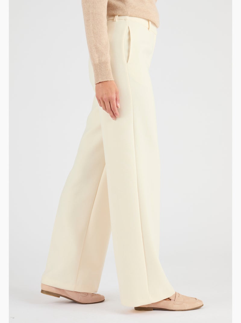 Pantalon large à pinces - Damart Marron - Kiabi