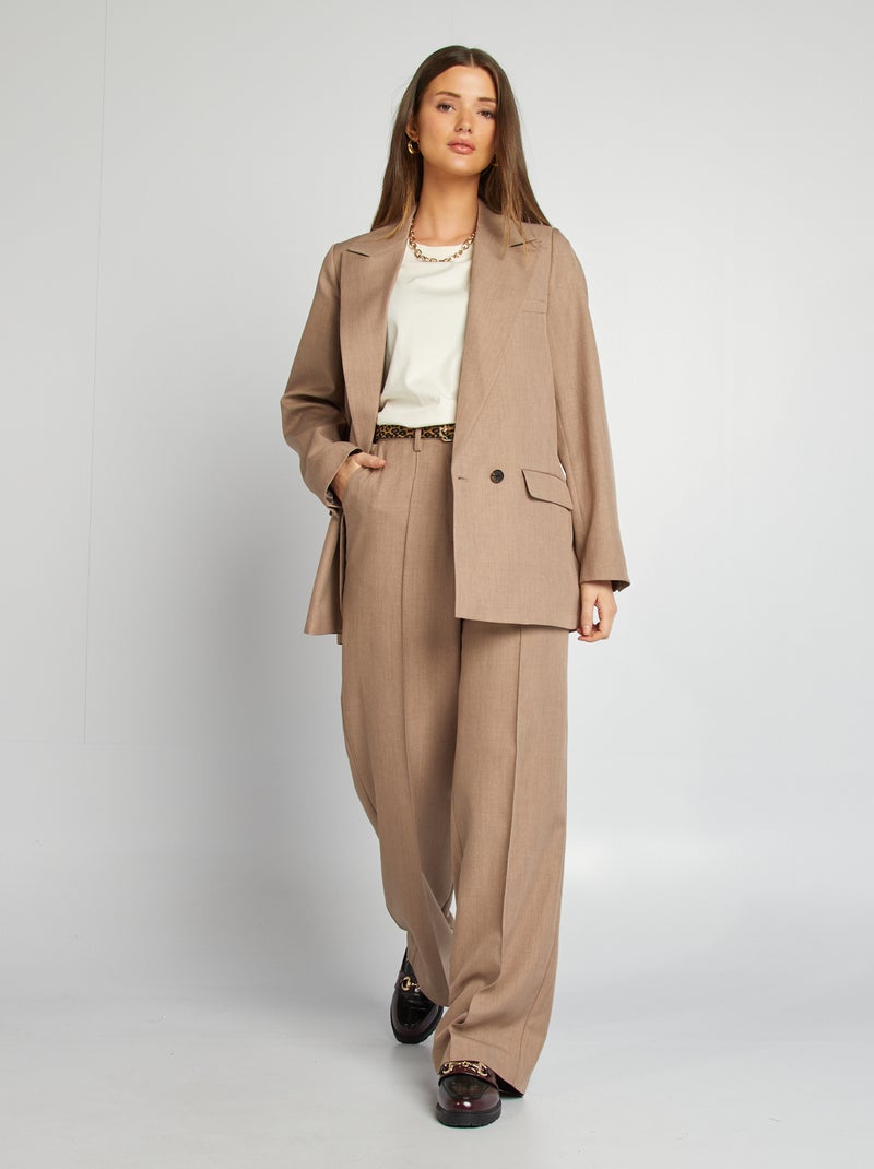 Pantalon large à pinces BEIGE - Kiabi