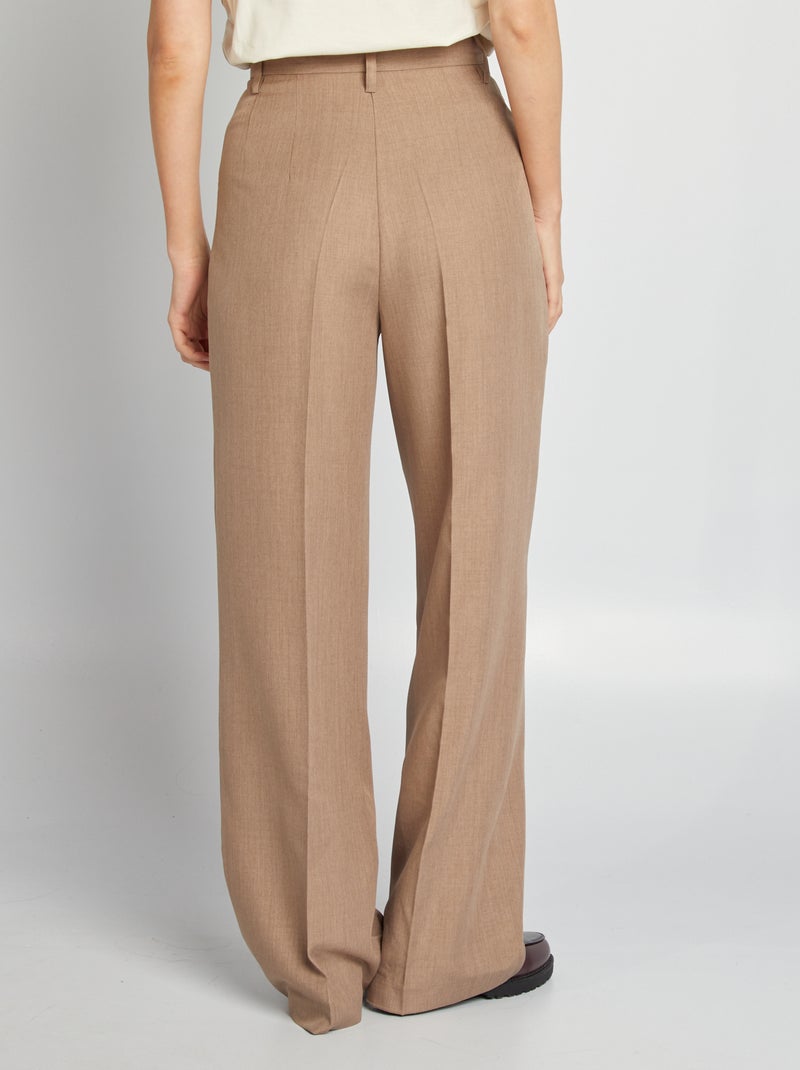 Pantalon large à pinces BEIGE - Kiabi