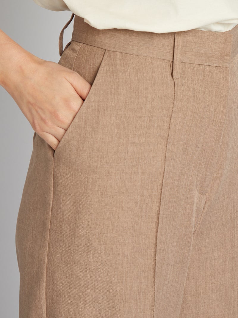 Pantalon large à pinces BEIGE - Kiabi