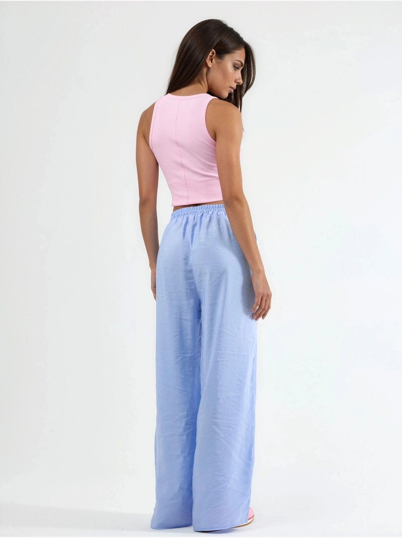 Pantalon large à pinces busem Bleu ciel - Kiabi