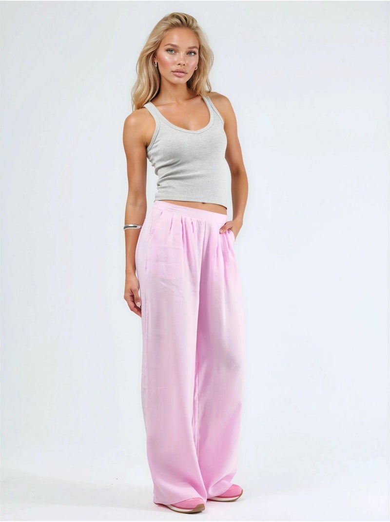 Pantalon large à pinces busem Rose pâle - Kiabi