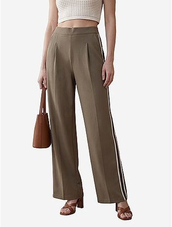 Pantalon large à pinces et taille haute my fashion