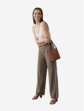 Pantalon large à pinces et taille haute my fashion