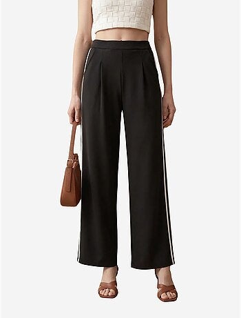 Pantalon large à pinces et taille haute my fashion