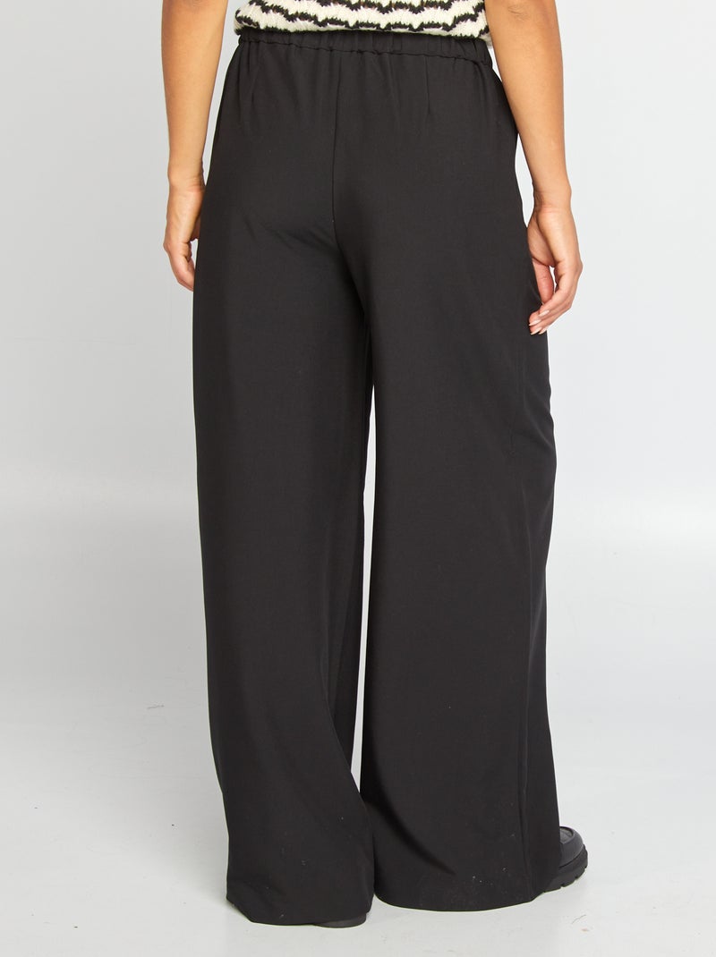 Pantalon large à pinces noir - Kiabi