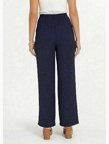 Pantalon large à pinces taille élastiquée - afibel