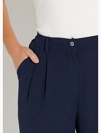 Pantalon large à pinces taille élastiquée - afibel