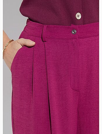 Pantalon large à pinces taille élastiquée - afibel