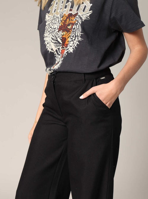 Pantalon large à plis et strass

 'Deeluxe' - Kiabi