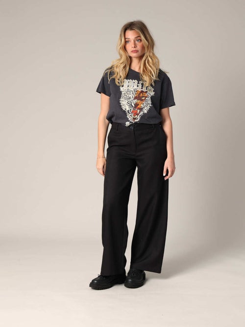 Pantalon large à plis et strass

 'Deeluxe' - Kiabi