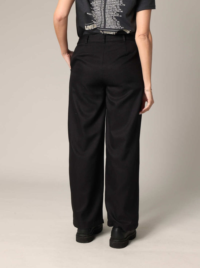 Pantalon large à plis et strass

 'Deeluxe' Noir - Kiabi