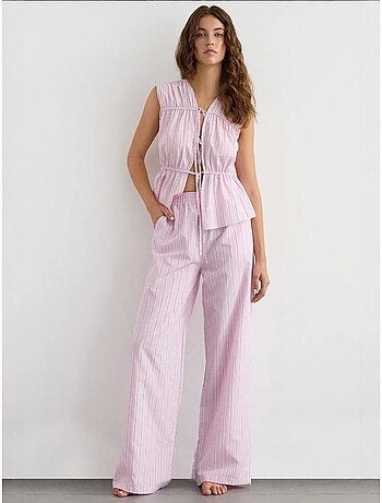 Pantalon large à rayures avec taille élastique hiccup