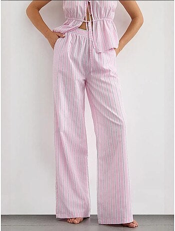 Pantalon large à rayures avec taille élastique hiccup