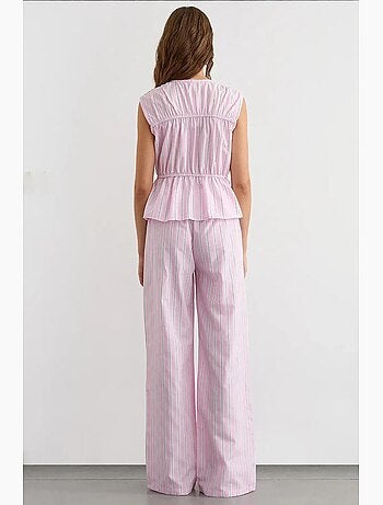 Pantalon large à rayures avec taille élastique hiccup