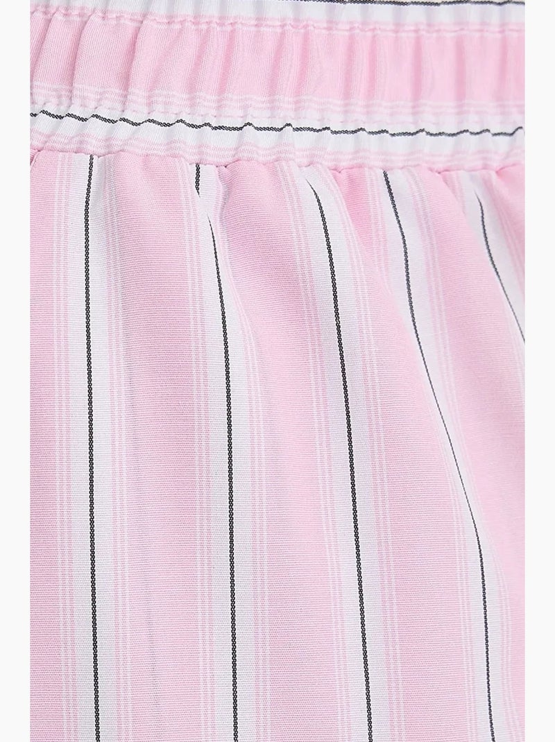 Pantalon large à rayures avec taille élastique hiccup Rose - Kiabi