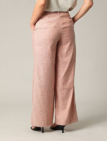 Pantalon large à rayures en coton mélangé 'Deeluxe'