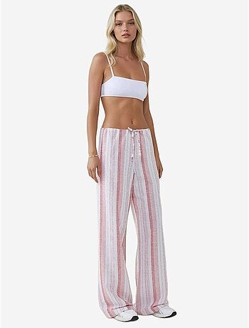 Pantalon large à rayures et coupe décontractée hiccup