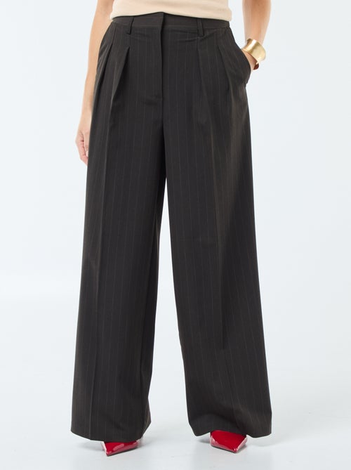 Pantalon large à rayures - Kiabi