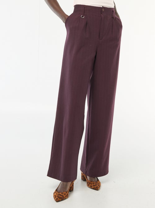 Pantalon large à rayures - Kiabi
