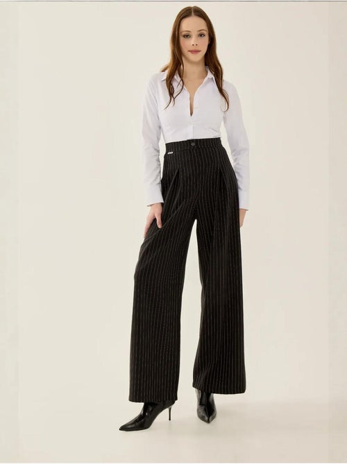 Pantalon large à rayures taille haute - Kiabi Pantalon large à rayures taille haute - Kiabi