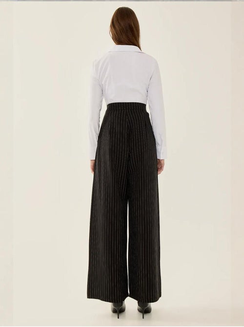 Pantalon large à rayures taille haute - Kiabi Pantalon large à rayures taille haute - Kiabi