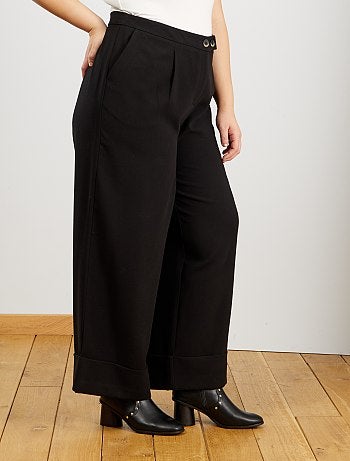Pantalon large à revers - Kiabi