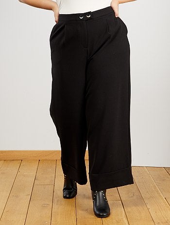 Pantalon large à revers - Kiabi