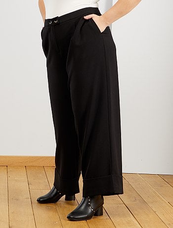Pantalon large à revers - Kiabi