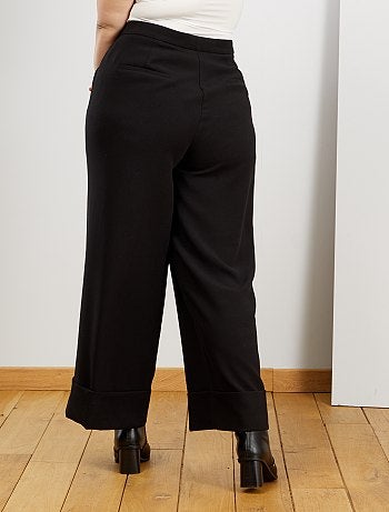 Pantalon large à revers - Kiabi