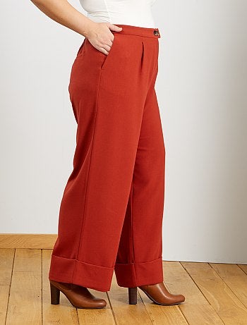 Pantalon large à revers - Kiabi