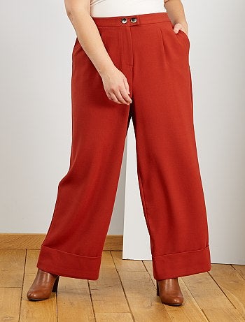 Pantalon large à revers - Kiabi