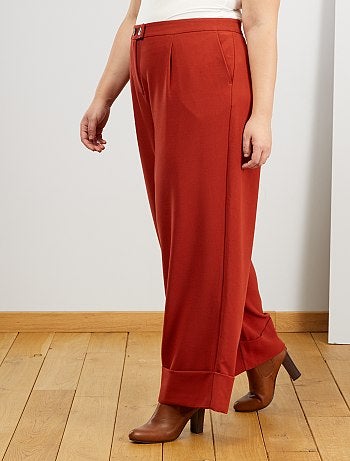 Pantalon large à revers - Kiabi