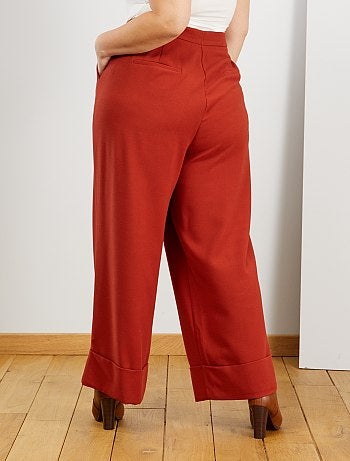 Pantalon large à revers - Kiabi