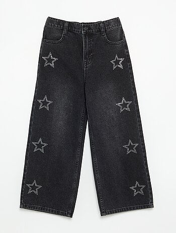 Pantalon large à strass