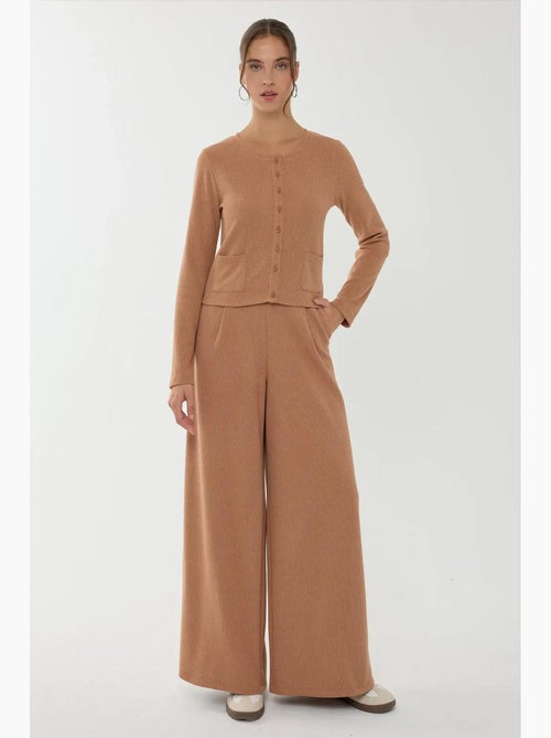 Pantalon large à taille élastique hiccup - Kiabi Pantalon large à taille élastique hiccup - Kiabi