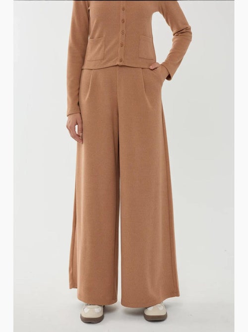 Pantalon large à taille élastique hiccup - Kiabi Pantalon large à taille élastique hiccup - Kiabi