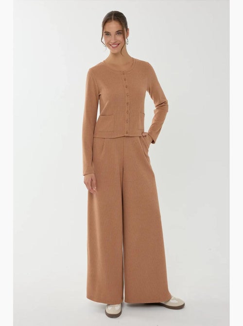 Pantalon large à taille élastique hiccup - Kiabi Pantalon large à taille élastique hiccup - Kiabi