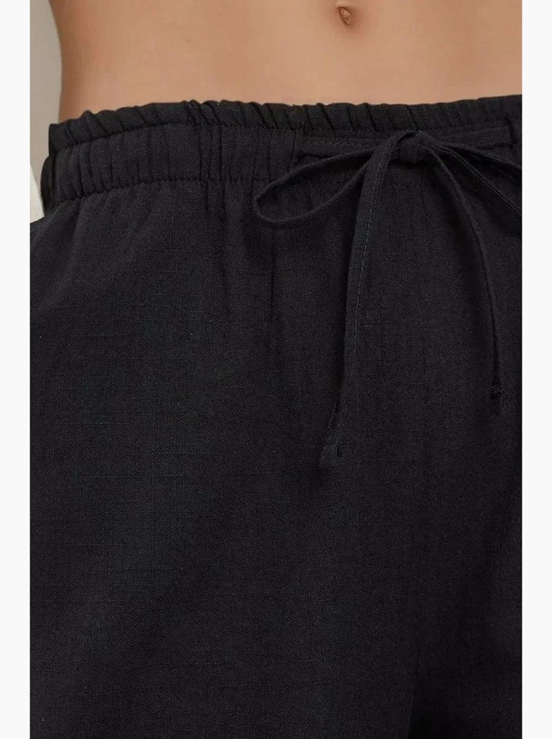 Pantalon large à taille élastique hiccup Noir - Kiabi