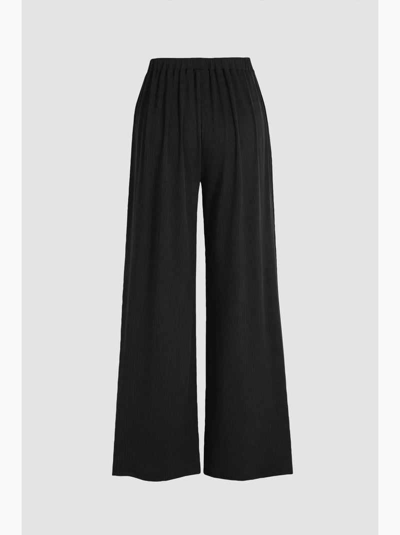 Pantalon large à taille élastique hiccup Noir - Kiabi